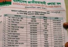 বিজয়নগরে বাংলাদেশ জাতীয়তাবাদী ওলামা দলের ৫১ সদস্যের নতুন আহ্বায়ক কমিটি গঠিত