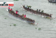 ঐতিহ্যবাহী নৌকা বাইচে সরাইলের তিতাস নদীর বুকে উৎসব
