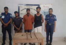 আখাউড়ায় ডাকাতির প্রস্তুতি বানচাল, অস্ত্রসহ ৩ জন গ্রেফতার